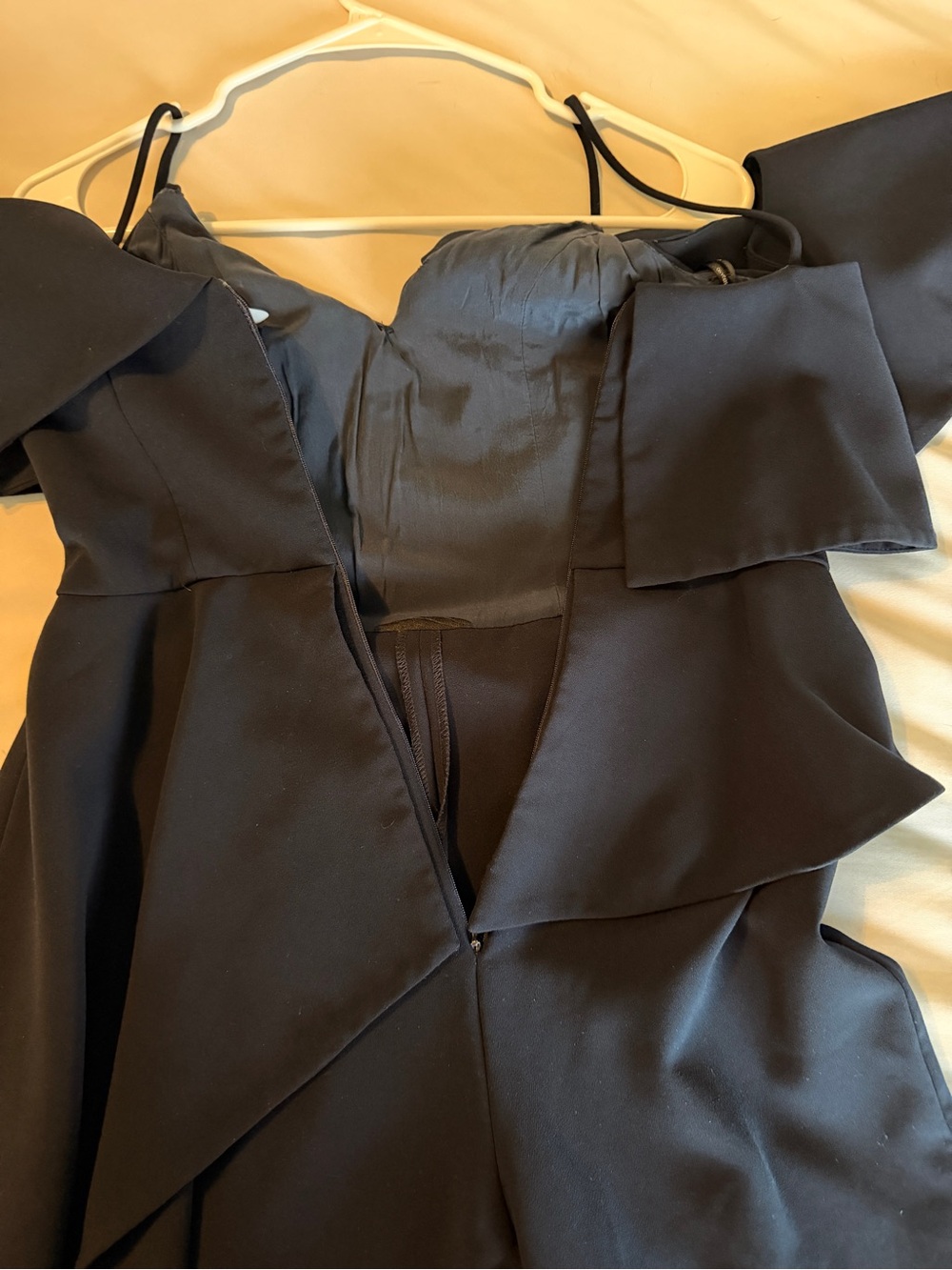 Christian Siriano black Off-Shoulder Ruffle Jumpsuit - Picture 5 of 5